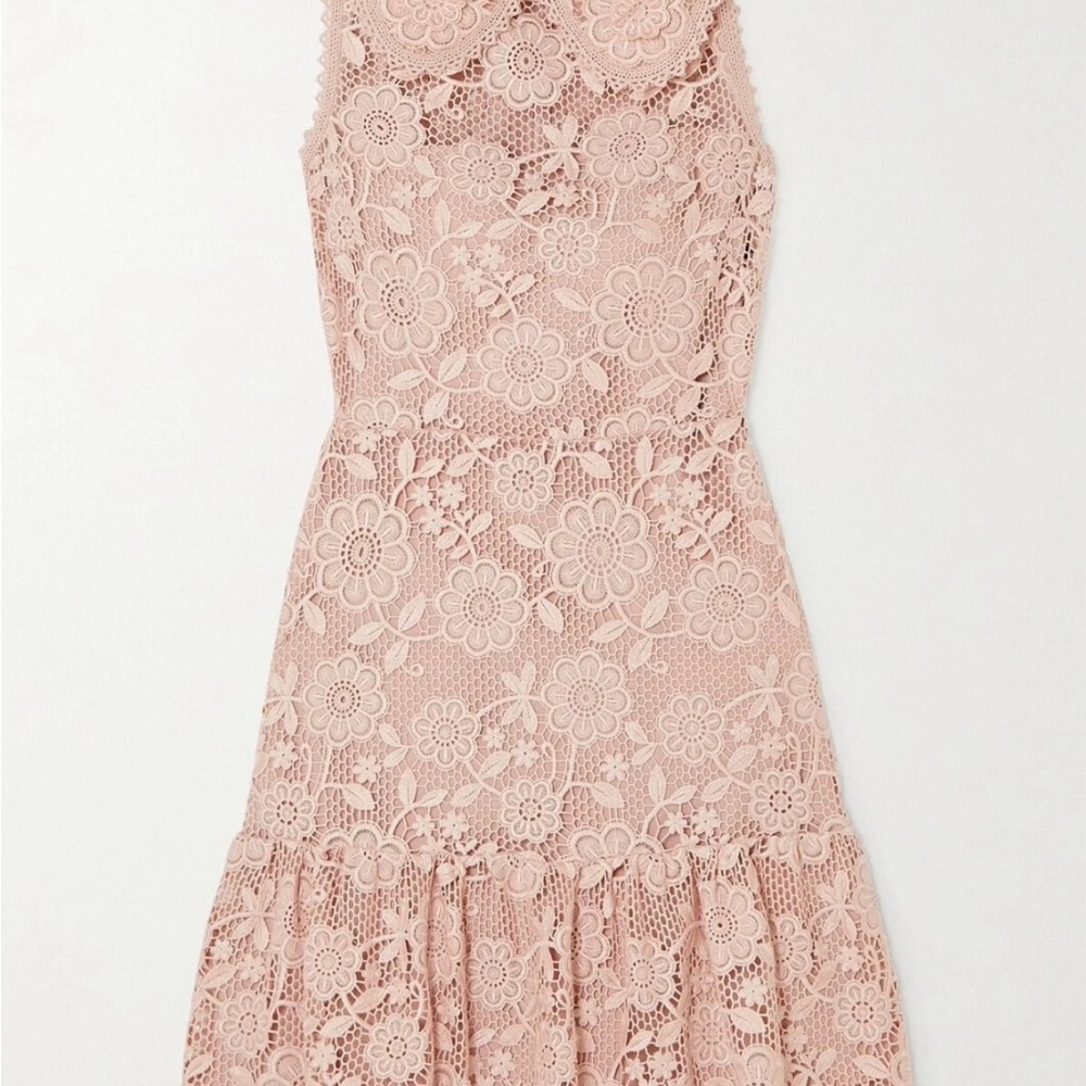 RED Valentino Blush Floral Lace Mini Dress